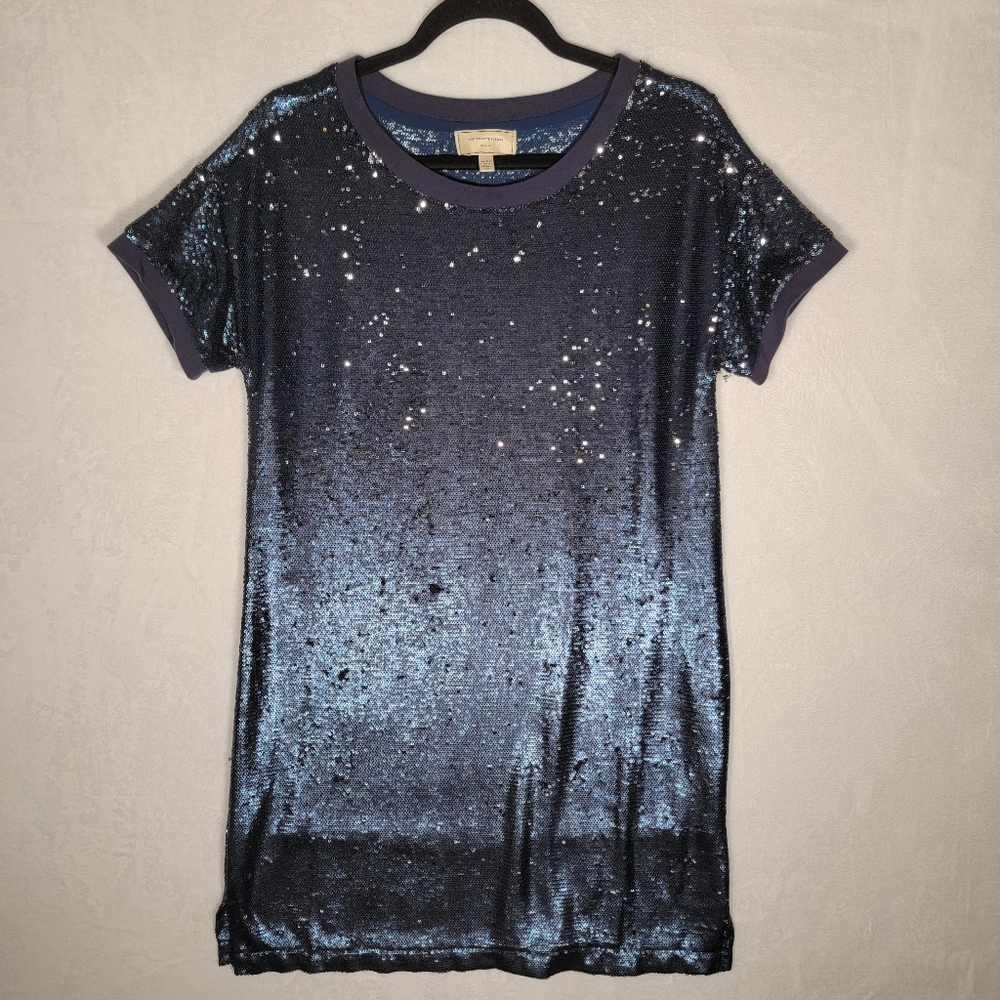 Anthropologie | Moulinette Soeurs Interstellar Blue Sequin Dress, Size SP